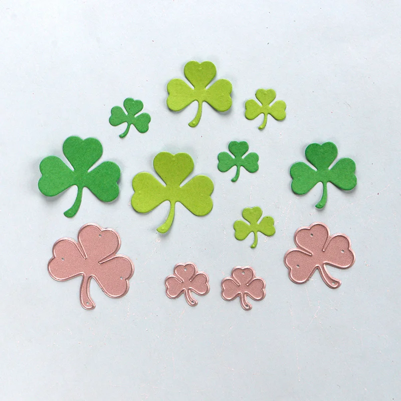 Sdrawing METAL CUTTING DIES 3 pcs small shamrock leaves stencil for DIY papercraft project Scrapbook Paper Album 2023 new