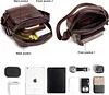 BAIGIO Leder Umh&auml;ngetasche Herren Schultertasche Vintage M&auml;nner Tasche Crossbody Bag Herrentasche zum Umh&auml;ngen Ledertasche mit Abnehmbarem Gurt f&uuml;r Business Arbeit Reise