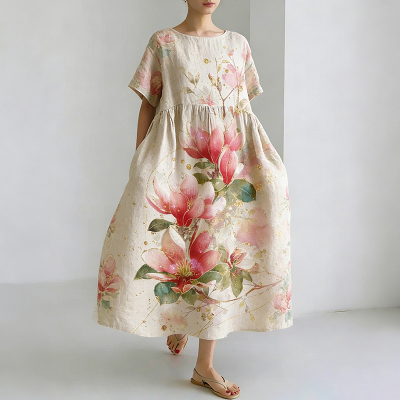 Comstylish Women's Floral Print Comfortable Dress