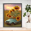 Diamond Painting -5D Full Round Drill Sunflower Car