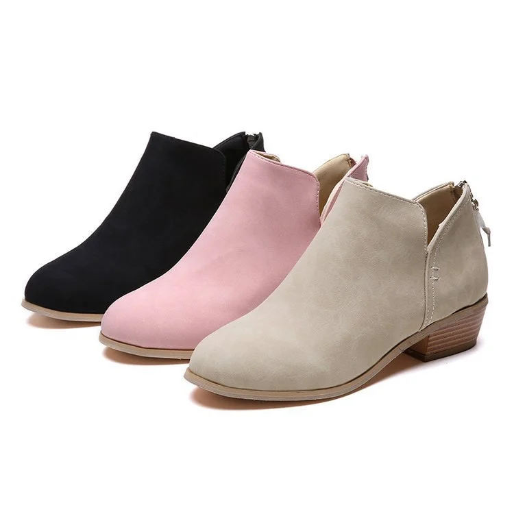 Yyvonne Size Wish New Casual Women's Shoes After Zipper Short Barrel Martin Boots