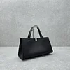 Women Handbag Real Leather Stylish Cabas Rectangle Tote Bag Black Brown 21x40x12 cm