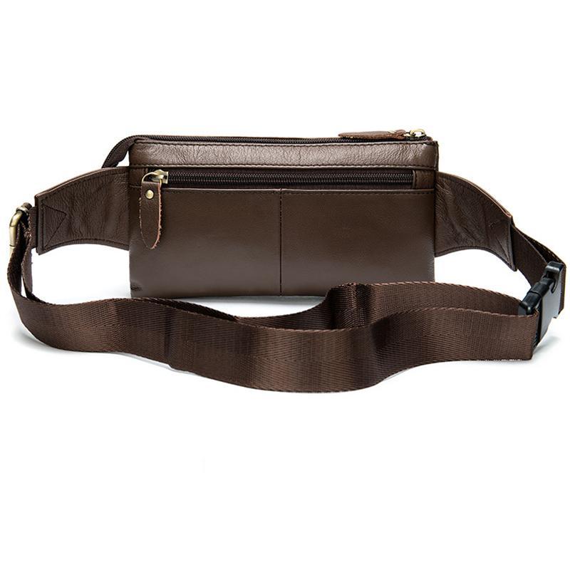 Men's Leather Fanny Bag Retro Casual Crossbody Bag