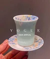 Tiffany Blue Bone China Master Cup - High-End Aroma Cup with Saucer