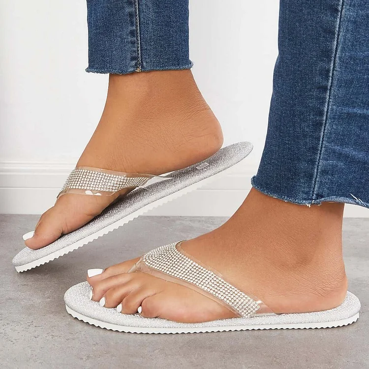 Glitter Flip Flops Sparkle Flat Slippers