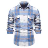 Men's Business Fashion Plaid Long Sleeve Shirt
