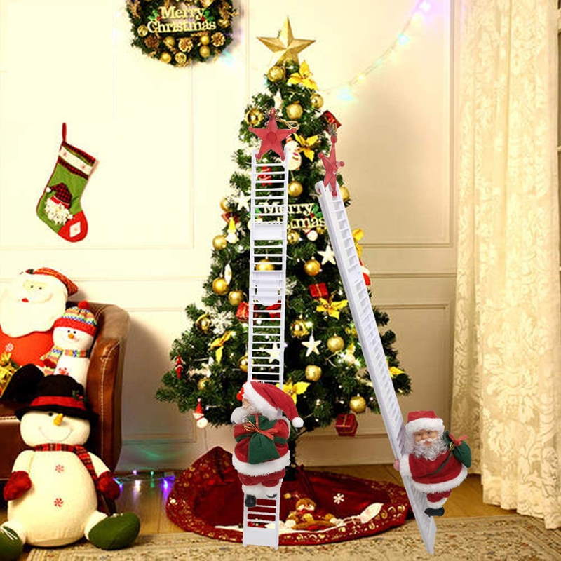 Electric Santa Claus Climbing Ladder with Music Christmas Creative ...