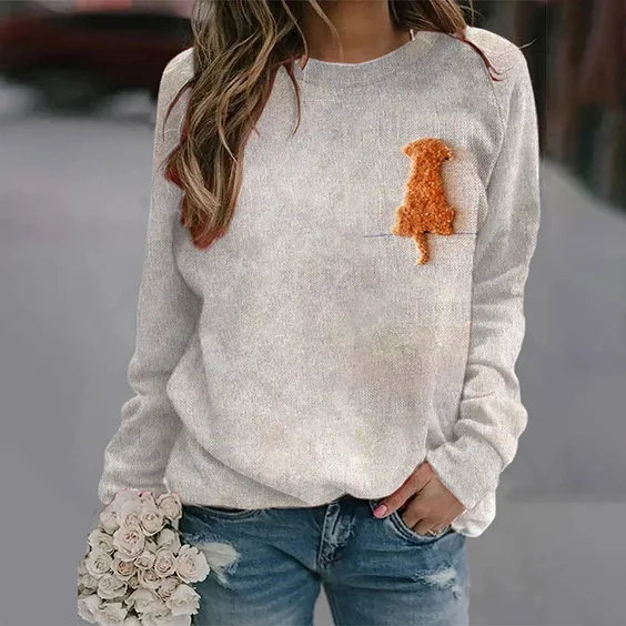 Damen-Sweatshirt mit Welpen-Print