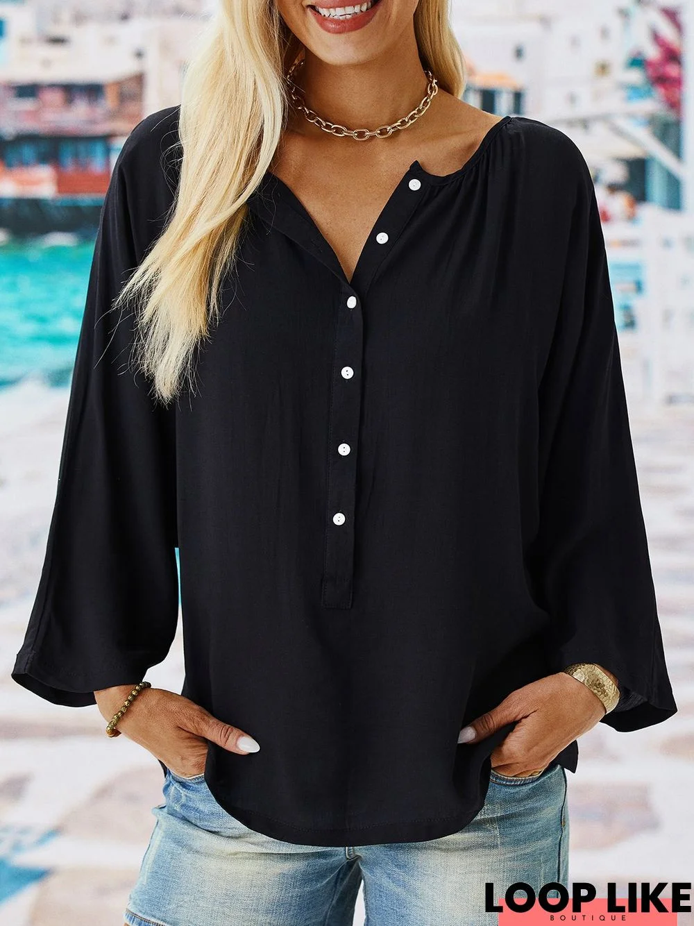 V Neck Casual Top