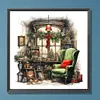 >SALE<5D DIY Full Round Drill Diamond Painting Black Green Sofa Home Decor 30x30cm
