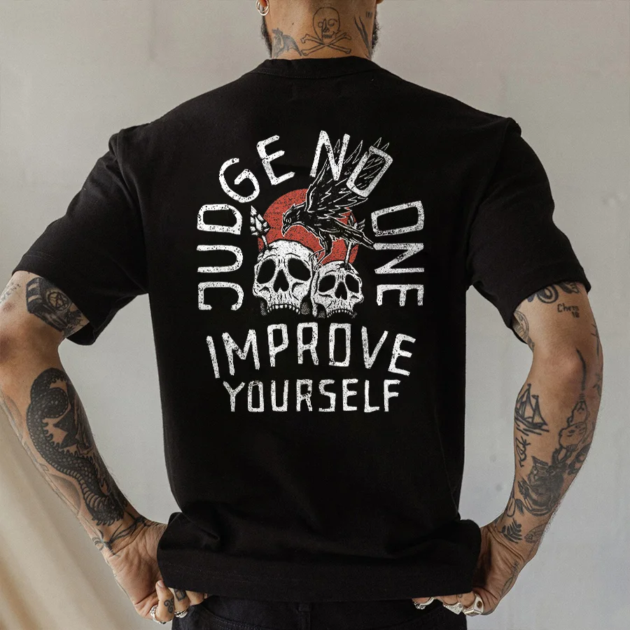 Judge No One Improve Yourself Printed Men's T-shirt