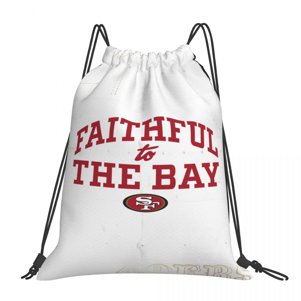 San Francisco 49ers Faithful to The Bay Unisex Drawstring Backpack Bag Travel Sackpack