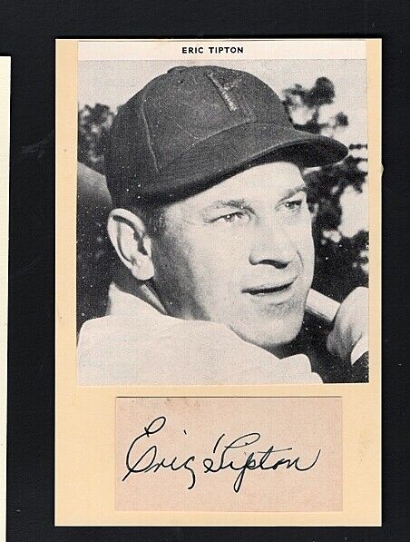 1952 ERIC TIPTON-PORTLAND BEAVERS AUTOGRAPHED CUT W/ YEARBOOK Photo Poster painting-(d.2001