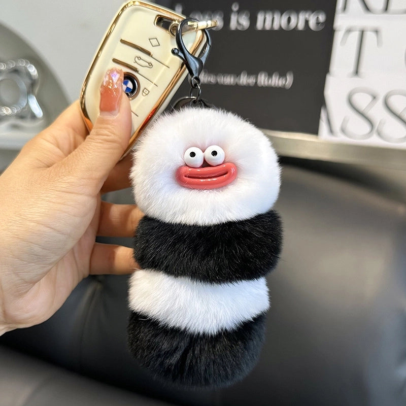 Cute Caterpillar Plush Unisex Bag Pendant Keychain
