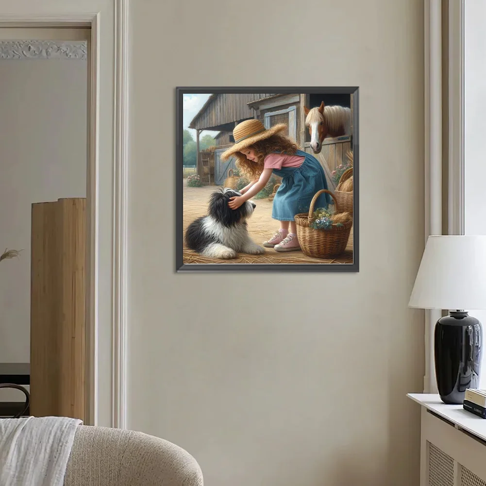 Full Round Diamond Painting 30*30cm - Farm Girl