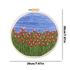 【Limited Stock Sale】Dutch Tulips-DIY Embroidery Kit with Pattern Cotton Threads Needles Hoop 35*35cm/13.78*13.78in tapestrymarket