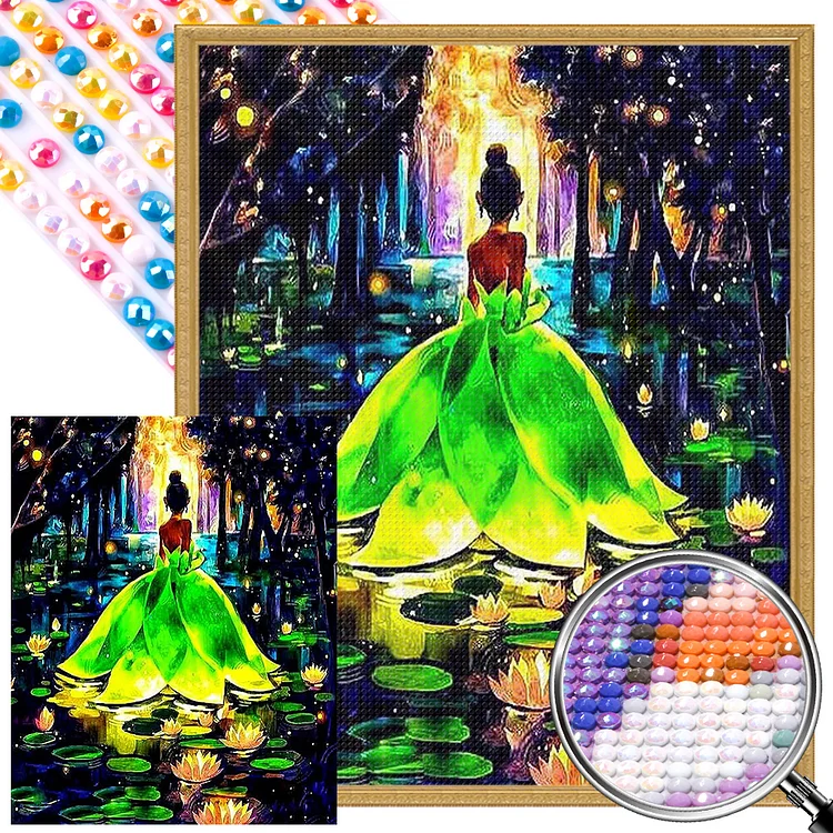 Power-Lotus Fairy 40*50CM (Canvas) AB Round Drill Diamond Painting gbfke