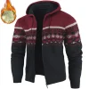 Men's Ethnic Knitted Full Zip Warm Hooded Sweater by Inlyline