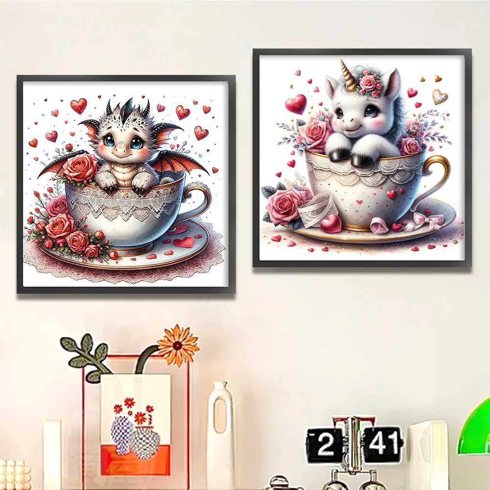 (2pcs)11CT Full Stamped Cross Stitch - Cartoon(Canvas|45*45CM)