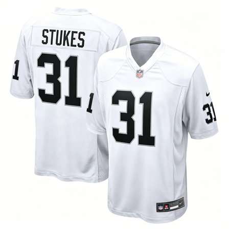 Youth Las Vegas Raiders #31 Treydan Stukes White 2026 NFL Draft Game Jersey