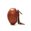 Top layer cowhide key bag retro handmade rugby bag genuine leather key bag earphone bag