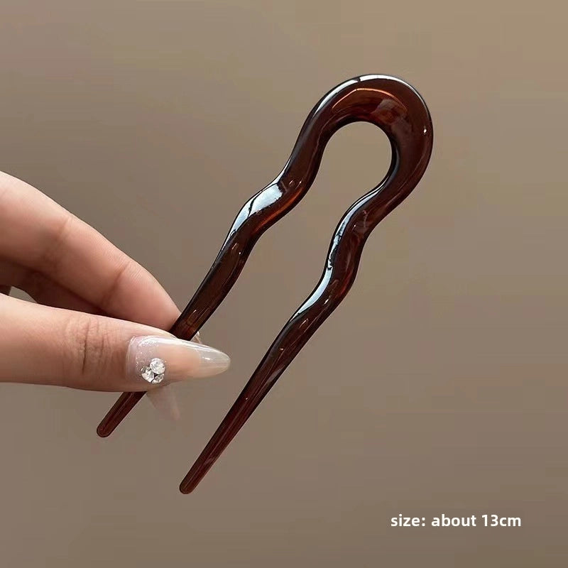 U-shaped Hairpin Women’s High-end Antique Style New Chinese Style Hair Hair Hairpin Headwear Simple Modern Daily Fixed Hairpin