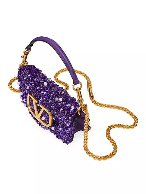 Valentino Garavani Small Loc&ograve; Shoulder Bag With 3D Embroidery