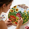Stamped Cross Stitch Kit for Adults August Sunflower 14CT 40x40cm tapestrymarket