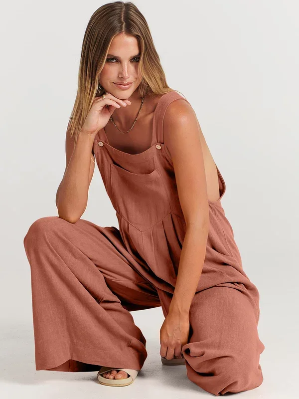 Women's Sleeveless Wide Leg Jumpsuit with Pockets❤️Buy 2 Free Shipping