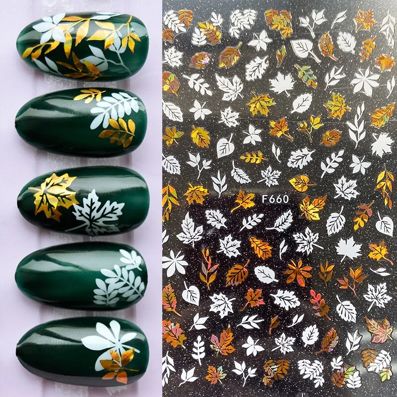 Summer Tropical Beach Coconut Tree Slippers 3D Nail Sticker Leaves Shell Transfer Decals Slider Decoration Manicures