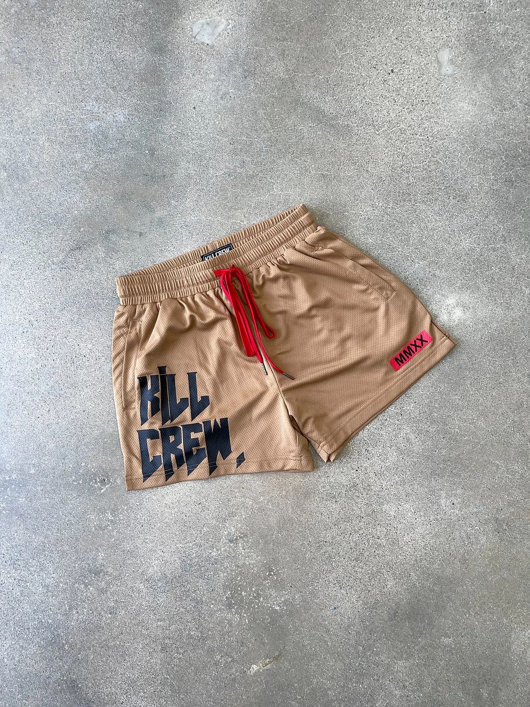 MUAY THAI SHORTS (MID THIGH CUT) - SAND