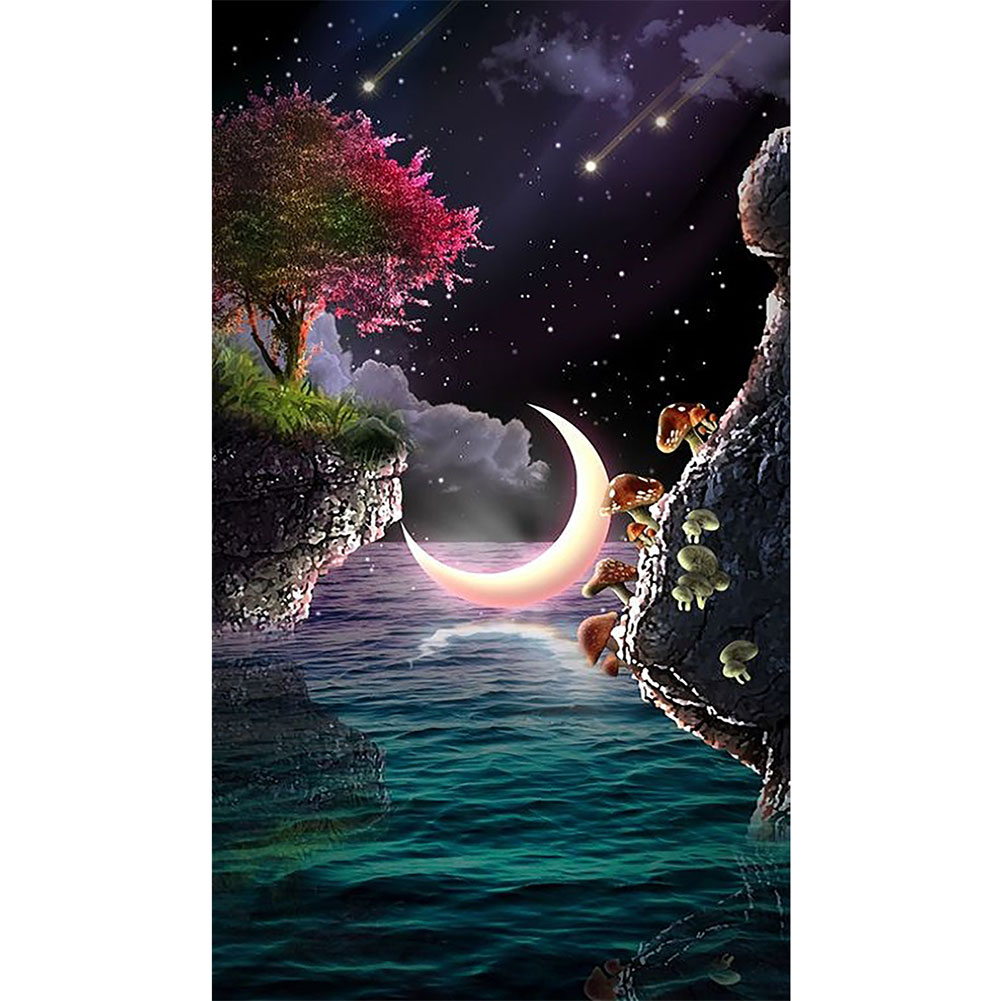 

Under Moon Water Scenery - Round Drill Diamond Painting - 40*70CM (Big Size), 501 Original