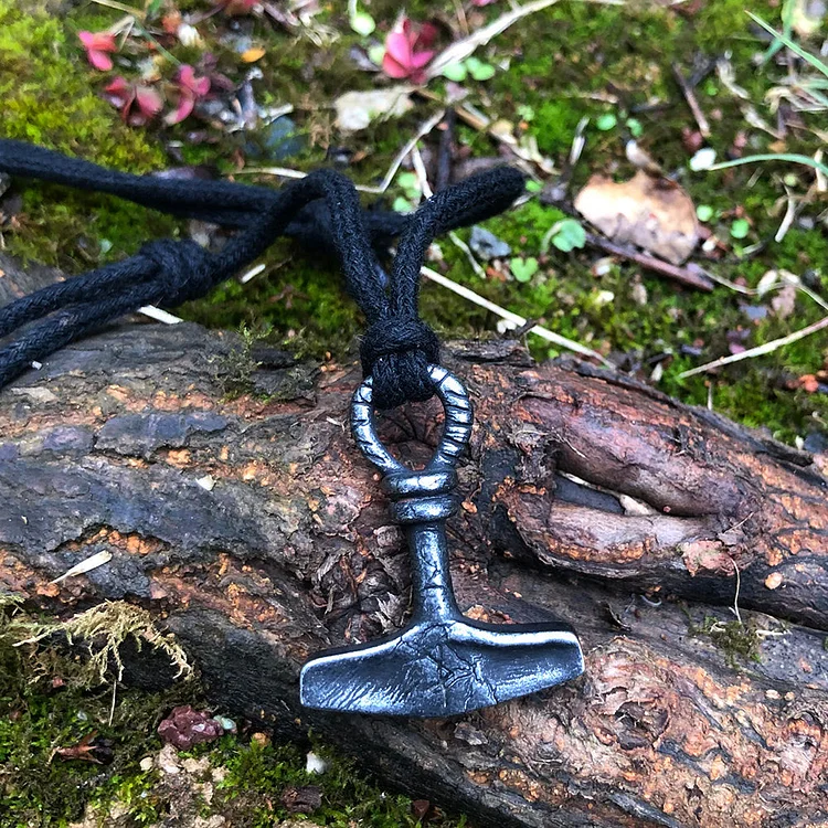 Coutureaura Viking Mjolnir Amulet Thor's Hammer Necklace