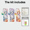 3Pcs DIY Pearl Painting Cat Bookmark with Butterfly Pendant Home Office Supplies Gift for Book Lovers