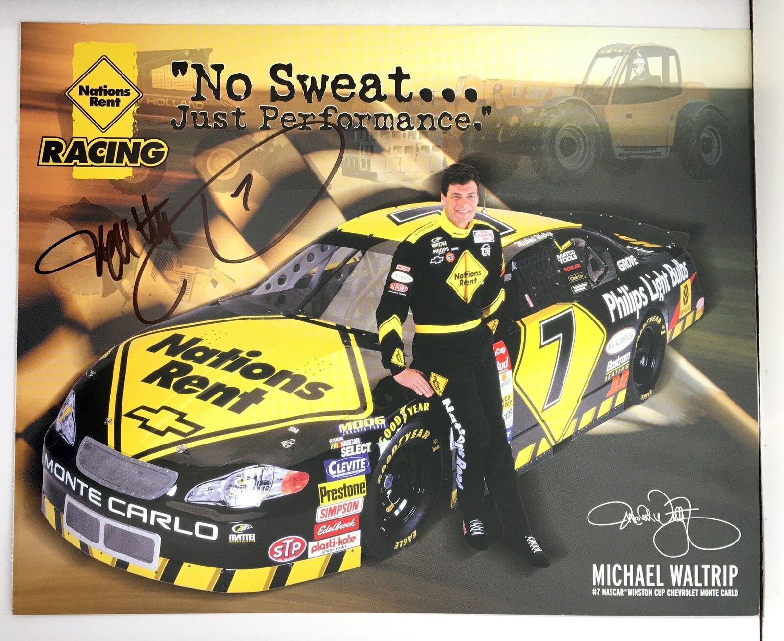 Michael Waltrip Signed 8x10 Photo Poster painting Promo Hero Card Postcard NASCAR  SHIP Auto