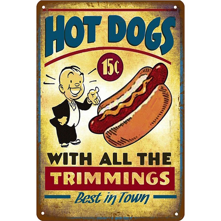 Hot Dog - Vintage Tin Signs/Wooden Signs - 7.9x11.8in & 11.8x15.7in