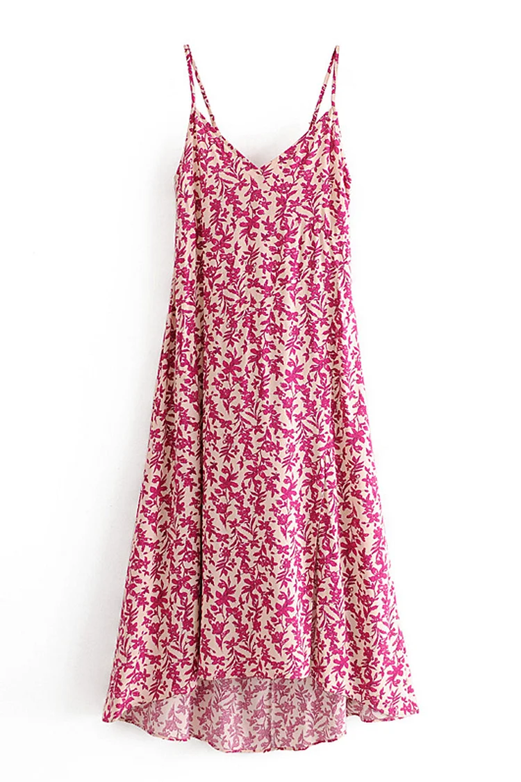 Luditu Mini Dress Strappy Sundress, Pink Orchid