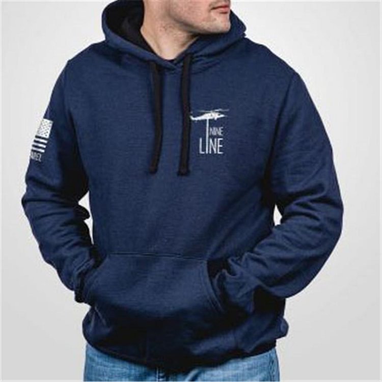 Fashion printed hooded drawstring sweatshirt