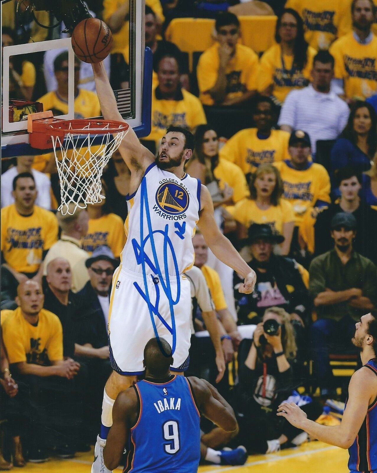 Signed 8x10 ANDREW BOGUT Golden State Warriors Autographed Photo Poster painting COA