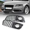 1 Pair Car Front Grill Mesh Front Fog Light Hoods Cover for Audi A4 B8 2008-2012