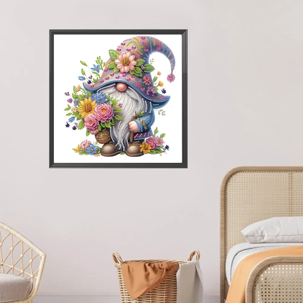 Diamond Painting - Partial Special Shaped Drill - Flower Gnome(Canvas|30*30cm)