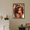 Fille Afro-Am&eacute;ricaine-Peinture Ronde au Diamant-30*40CM