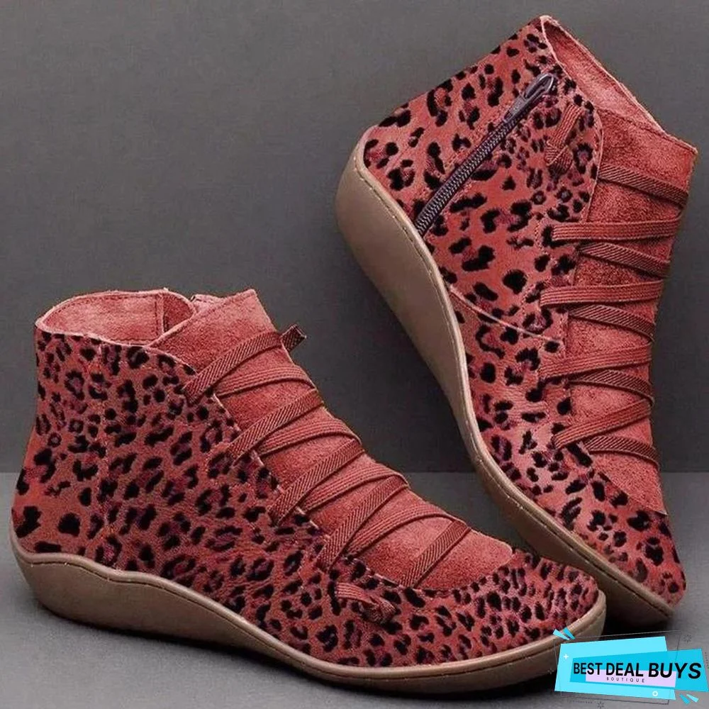 Casual Women Lace-Up Breathable Boots