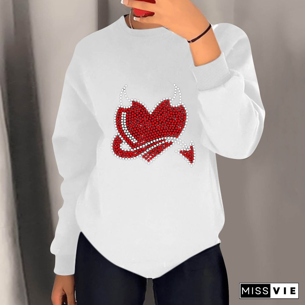 Warm Sweatshirts Hot Drilling Long Sleeve Tops