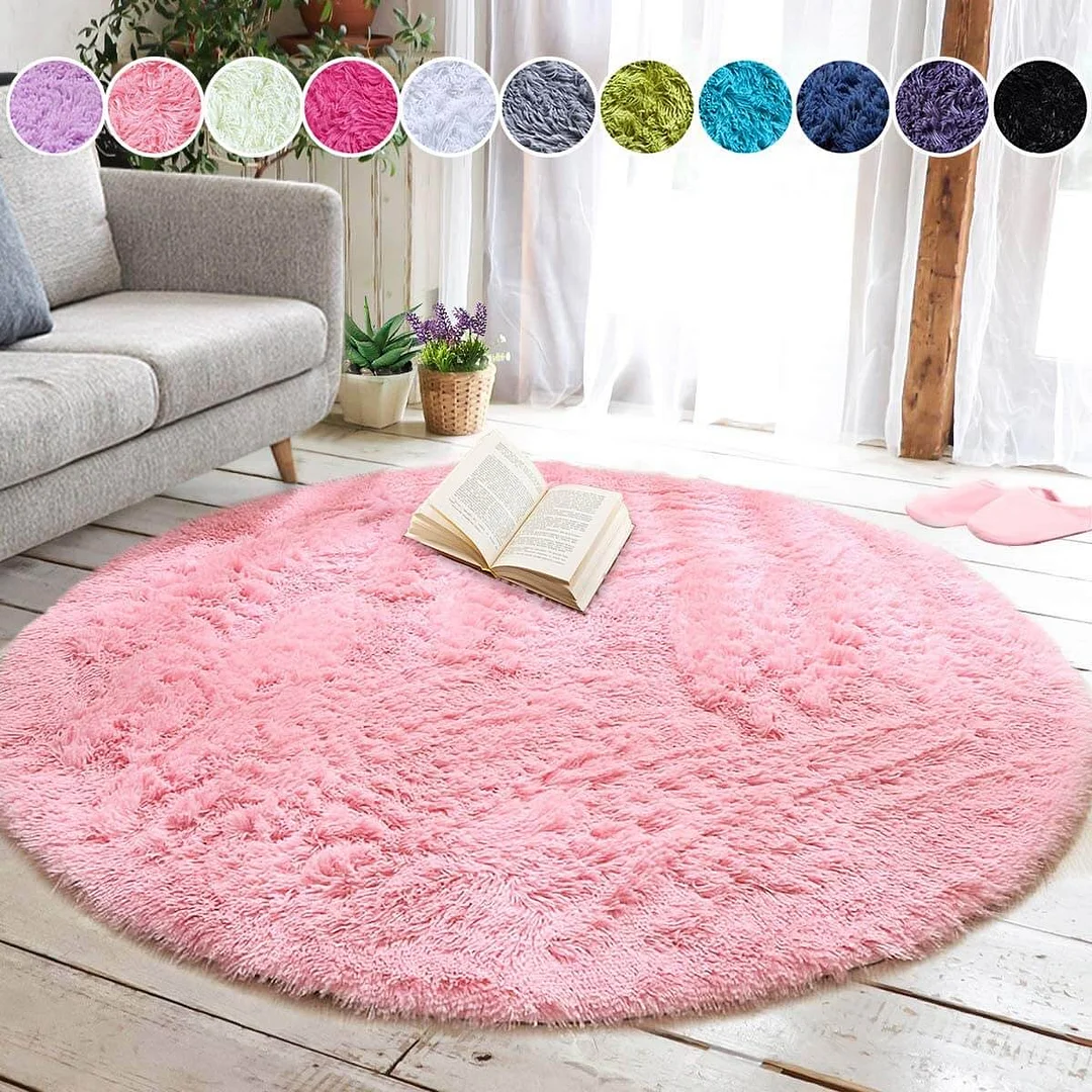 Fluffy Round Rug ,Machine Washable Carpet 