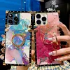 2023 Luxury Laser Marble Pattern Ring Holder Protective Case For iPhone & Samsung