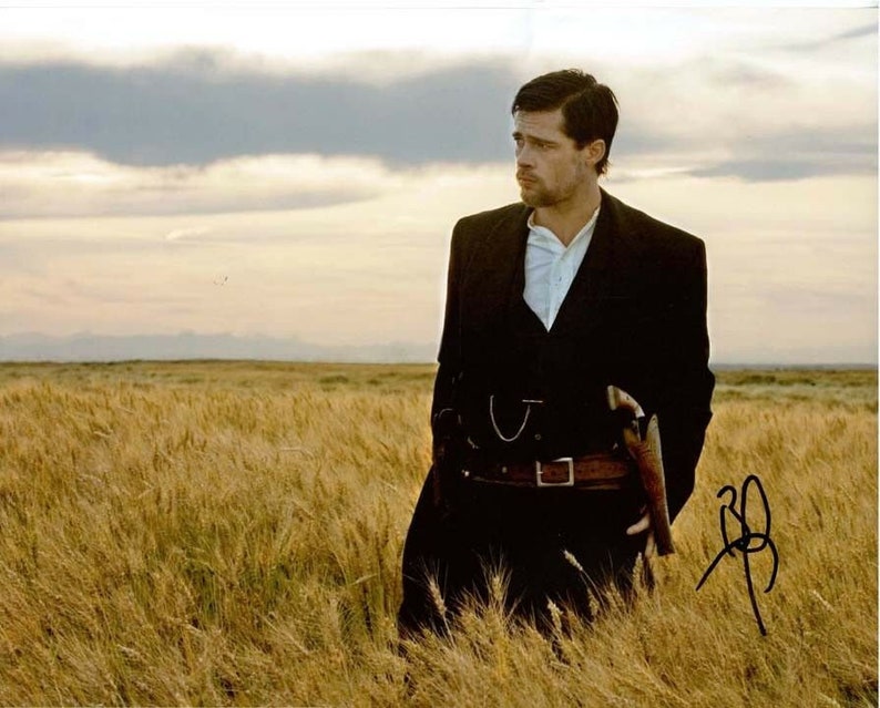 Brad pitt signed autographed 11x14 the assassination of jesse james Photo Poster painting