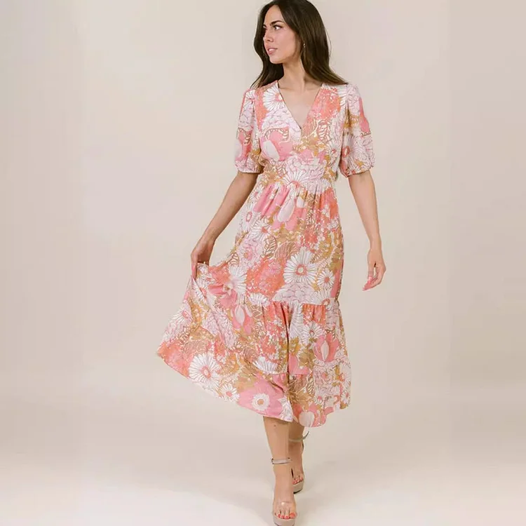 🌸HOT SALE - 49% OFF🌟V-Neck Floral Maxi Dress