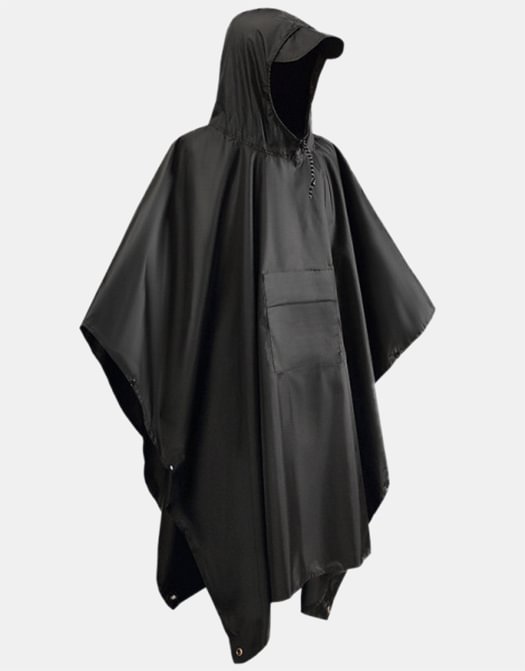 Dark Functional Wind Portable Cape Raincoat
