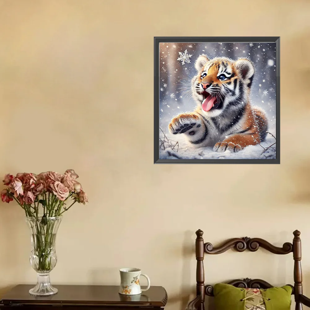 Diamond Painting - Full Square Drill - Winter Tiger(Canvas|35*35cm)